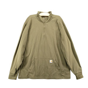 Carhartt Men's 1/4 Zip Pullover Sweatshirt Green 2XL Long Sleeve Mock Neck